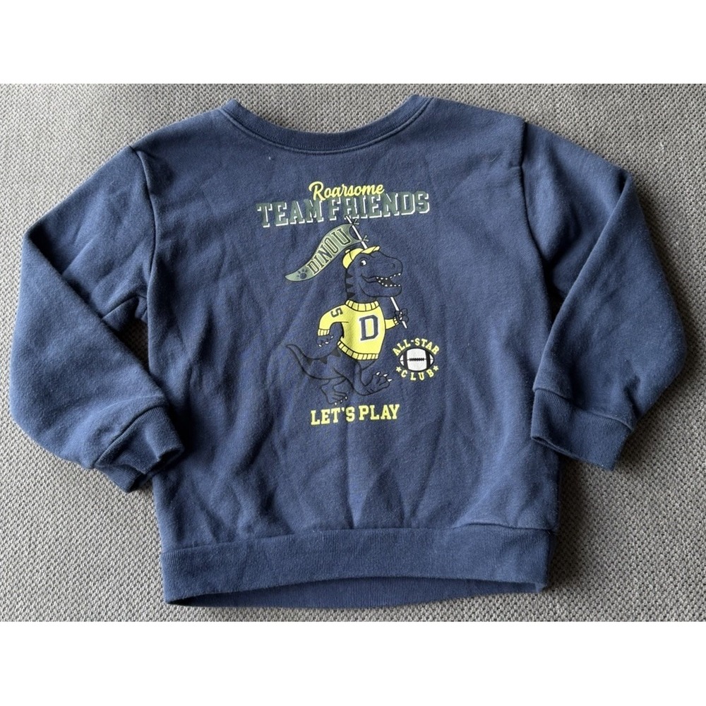 Garanimals Toddler Boys Dinosaur Sweatshirt 3T Blue Fleece Roarsome Team Friends